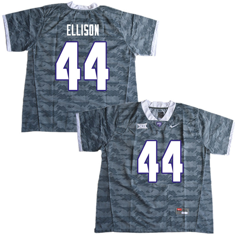 Men #44 Colt Ellison TCU Horned Frogs College Football Jerseys Sale-Gray - Click Image to Close